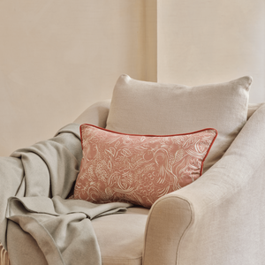 Neptune Cushions 35x55cm / Old Rose Florence Cushion, Odette Print